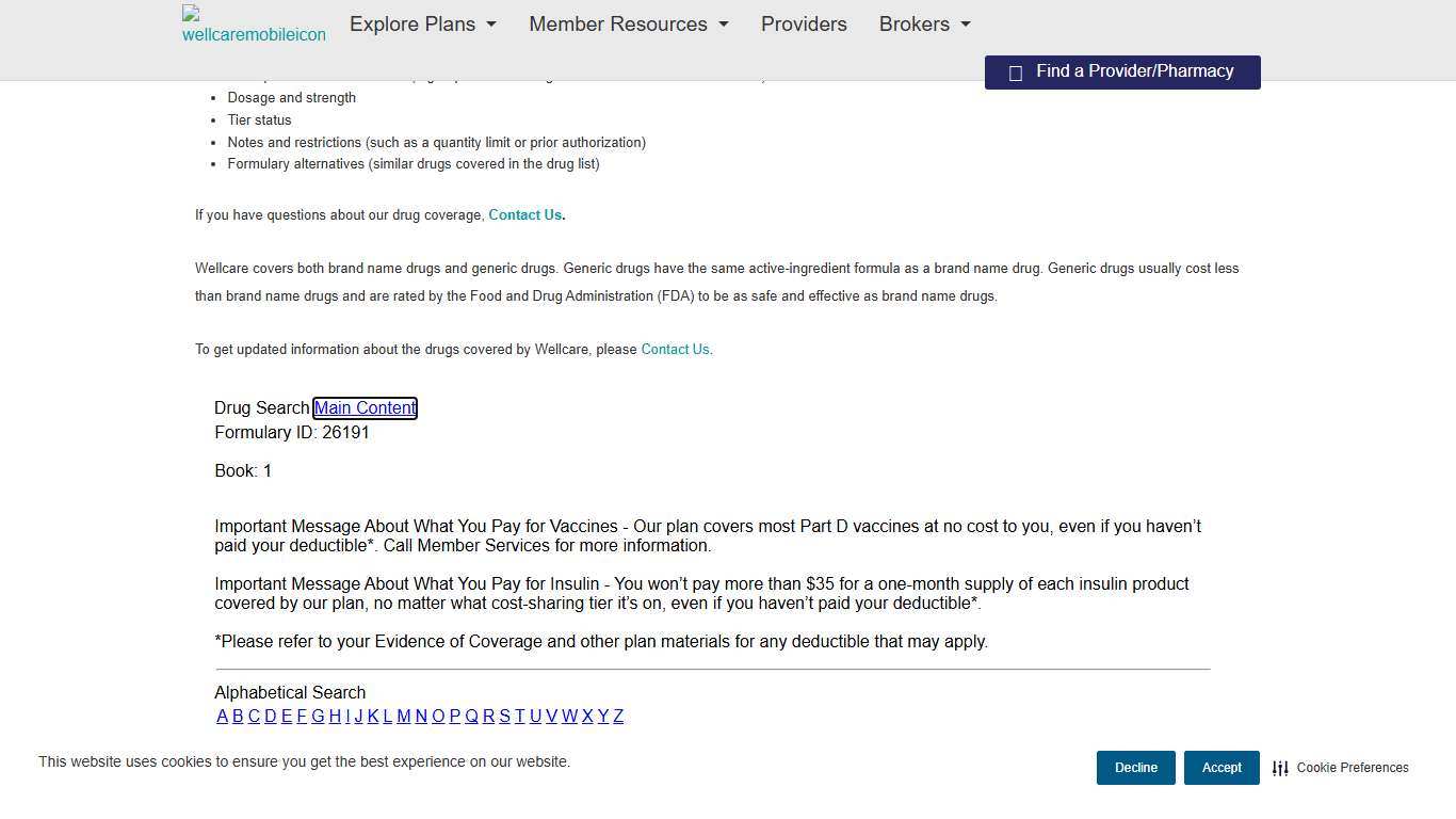 Wellcare Classic (PDP) Formulary 2026 Wellcare
